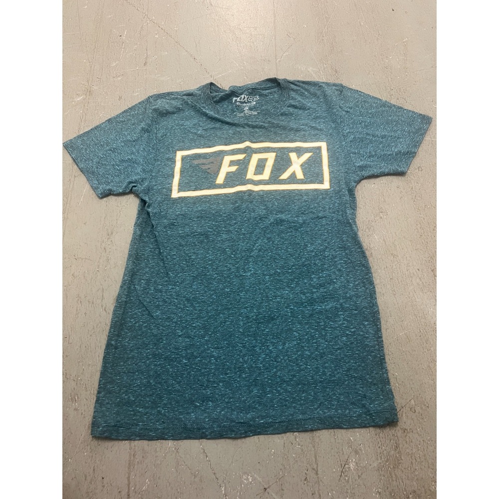 Buckle Fox Overview Premium T-Shirt Mens Small Teal Graphic Cotton Streetwear